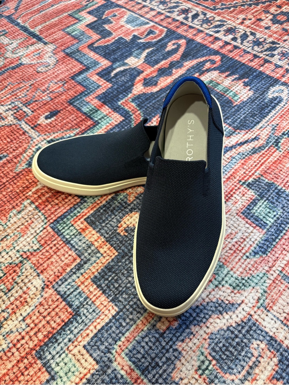 Rothy’s Men’s Slip On Navy Blue Knit Sneakers Size M9 / W10.5 Washable